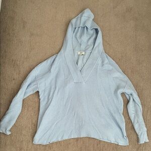 Aerie Soft Blue Knit Hoodie
